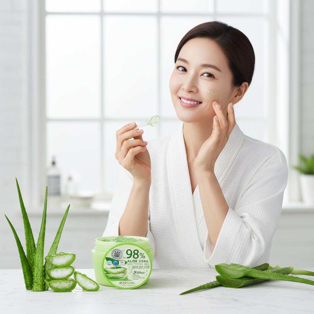 3W 알로에 베라 수딩젤 순도98 보습 젤크림 - 메인 이미지