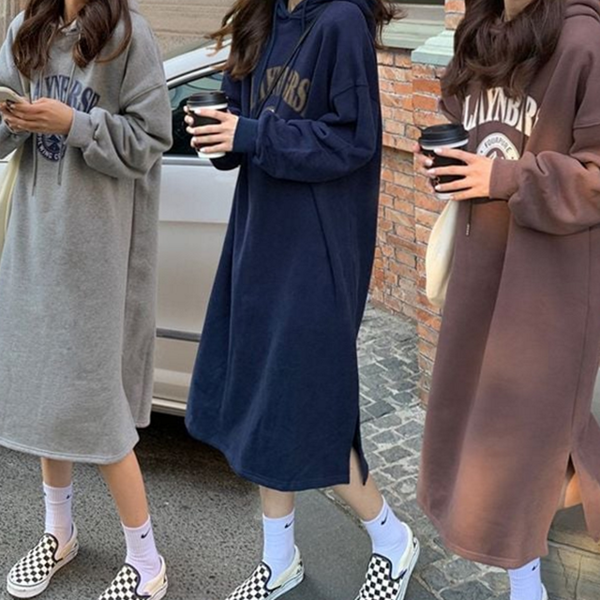 루즈핏 여성 후드 캐주얼 여성 기모 데일리 겨울 - 상품 이미지