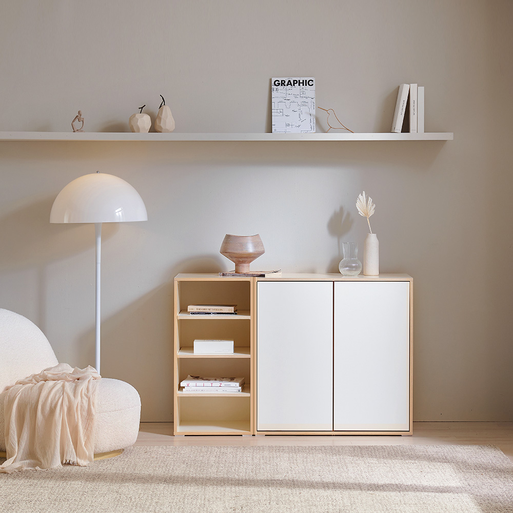 바스포르 뮤트 E0등급 400 선반장 높은 거실장