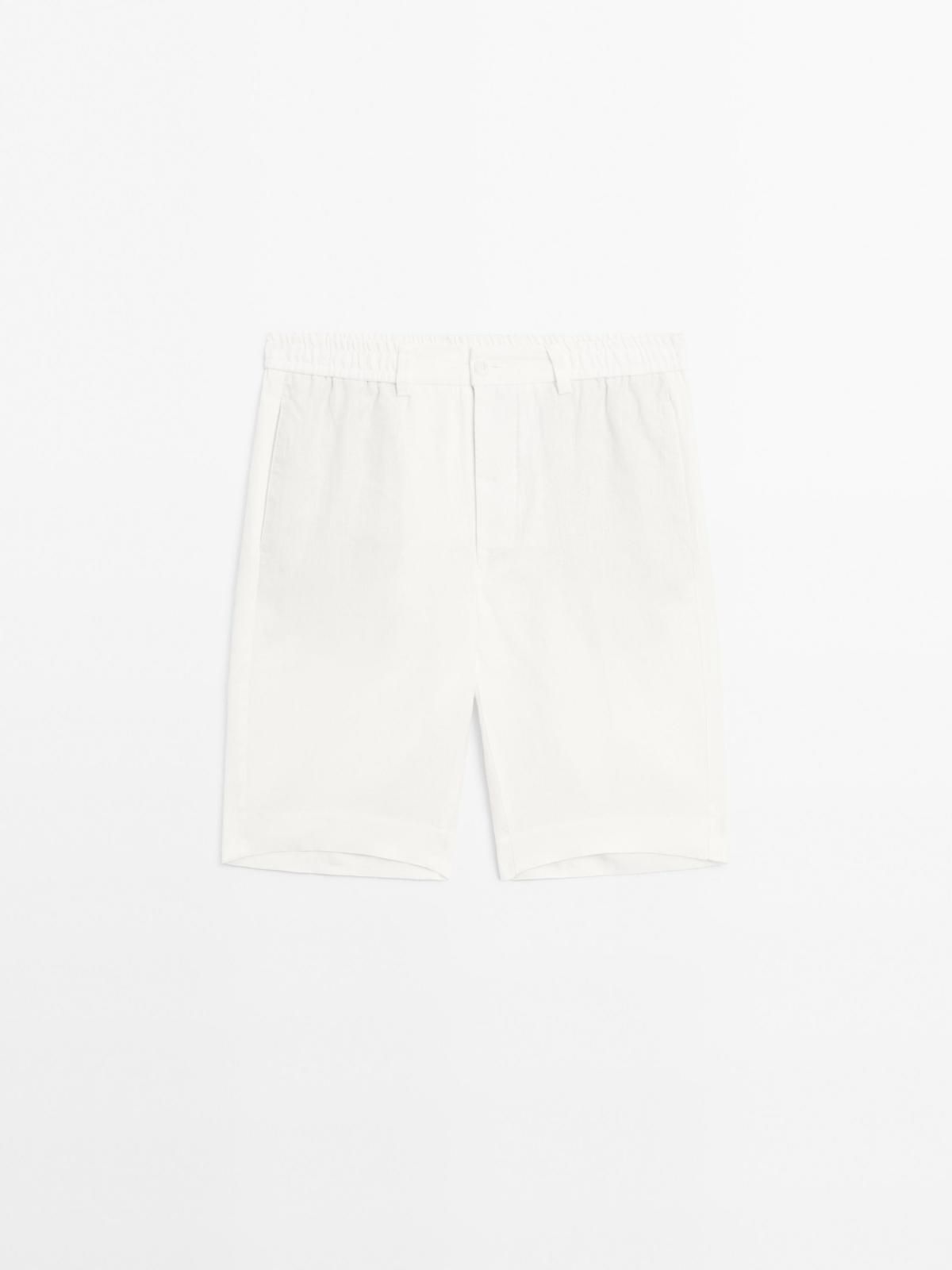 마시모두띠 라이트 린넨 베이직 버뮤다 반바지 2903/007 OFF WHITE - 상품 이미지