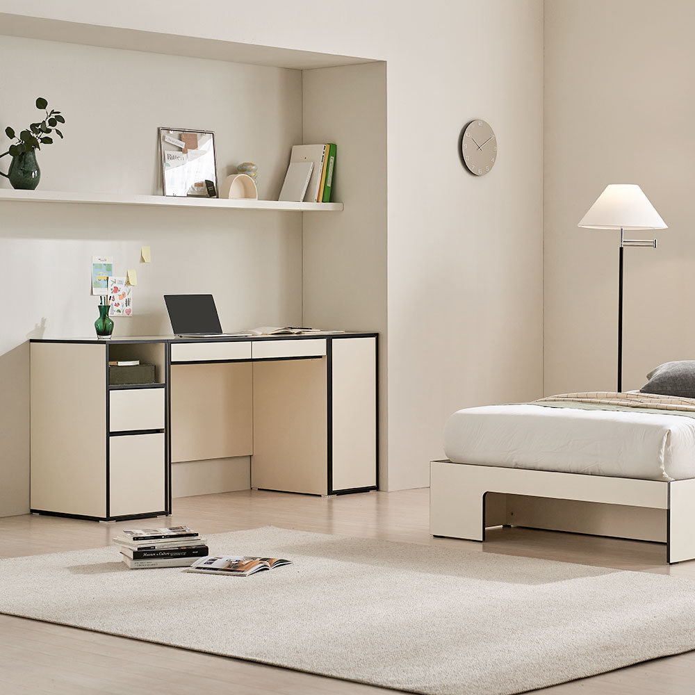 바스포르 뮤트 800 1인 일자형 컴퓨터 책상 미니 원룸 학생 서재 테이블