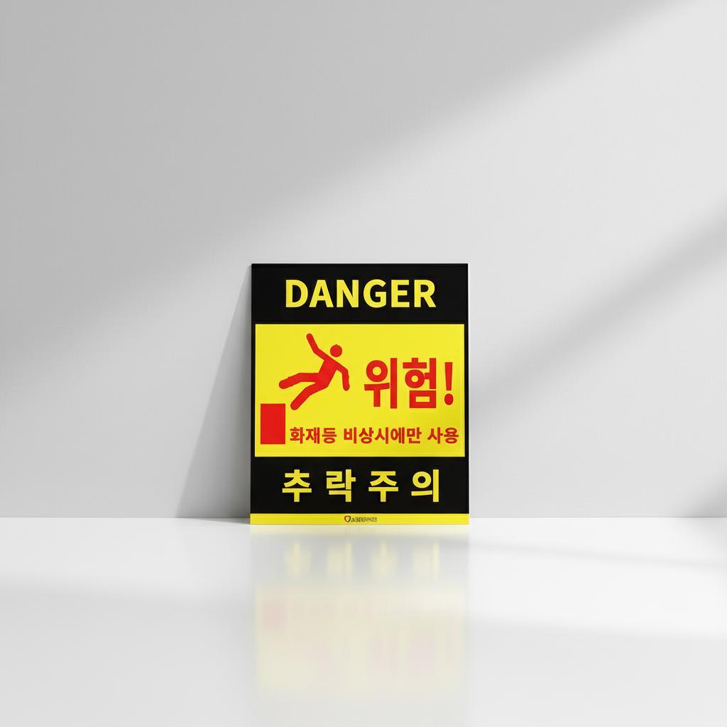 추락주의 uv코팅 스티커 170 x 200mm - 메인 이미지