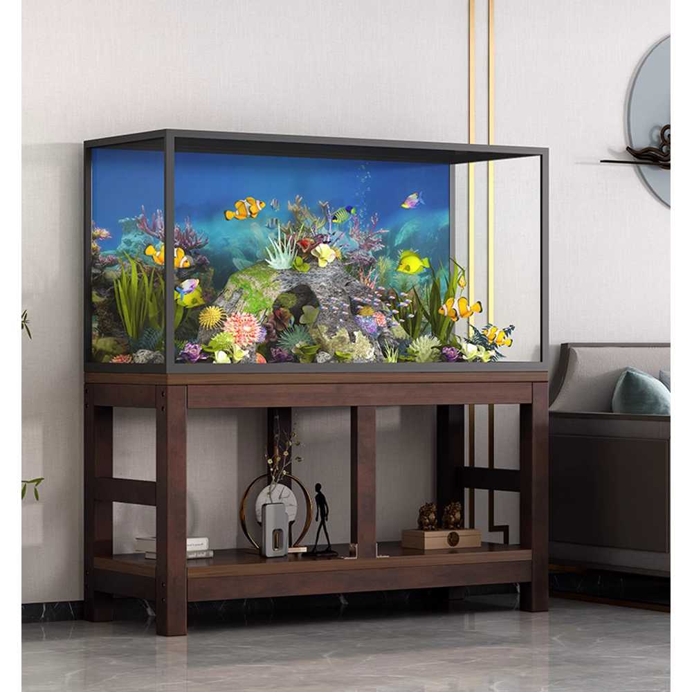 가정용 원목 어항 받침대 내습성 수조용 선반 테이블 월넛 70x45x70cm - 상세 이미지 4