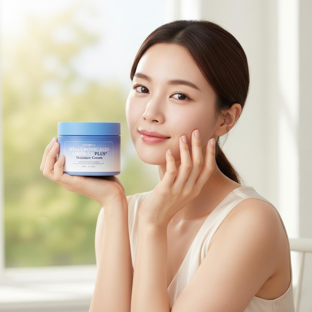 히알루론산 앰플 플러스 모이스처 크림 300ml 수분크림 대용량 빠른보습 - 메인 이미지