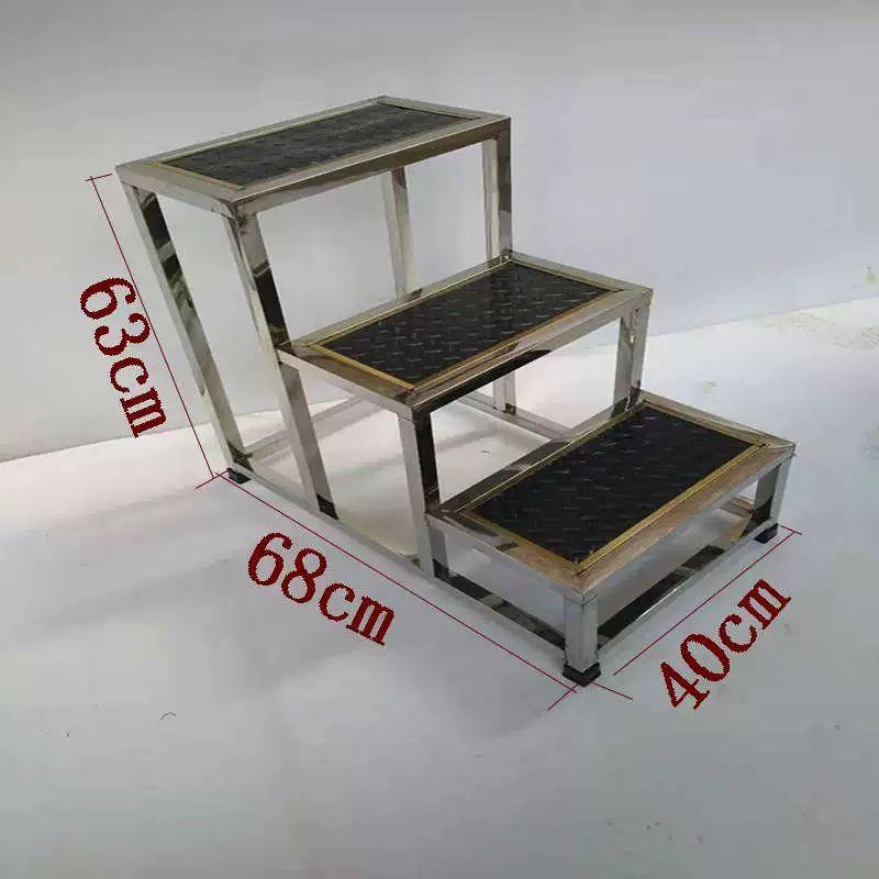 3단 계단 사다리 무대 창고 디딤대 스테이지 발받침 검정 3층 40x68x63 - 상품 이미지