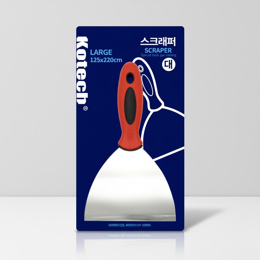 코텍 스크래퍼 대(K-1767) 125mm 막헤라 다용도 스티커제거 껌제거 껌칼 일자헤라 도배 페인트 이물질제거 - 상품 이미지