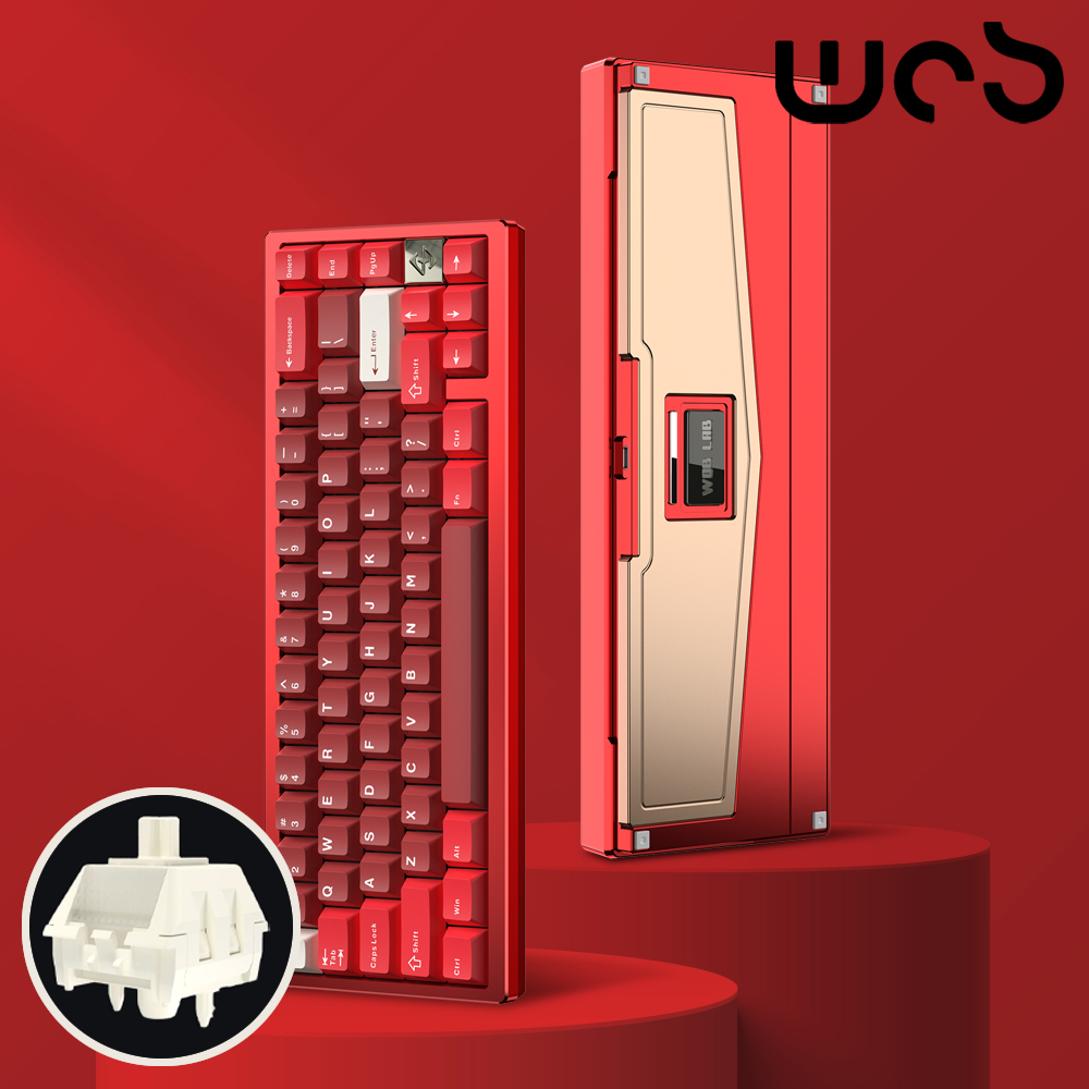 [국내정발] WOB 젠65 풀알루미늄 미니 무선키보드 레드 ULTRA, FR4 + 월신축, 45g - 상품 이미지