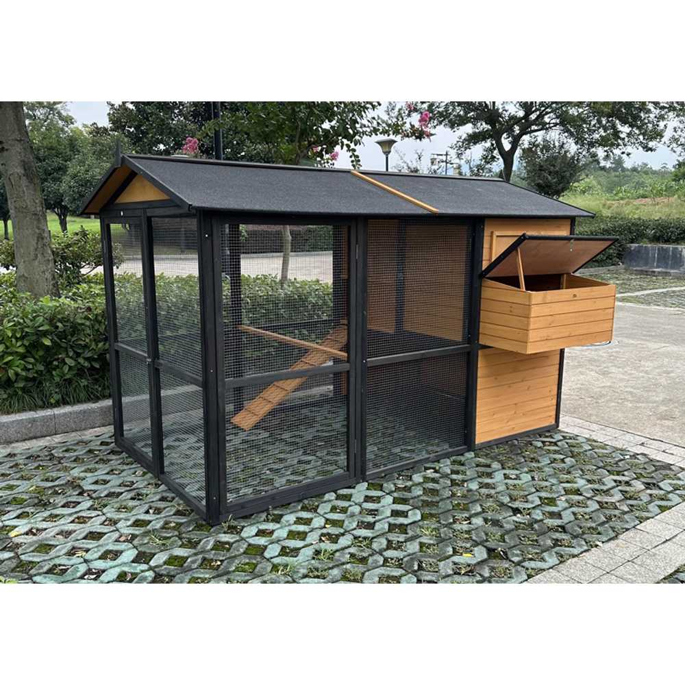 대형 닭장 야외용 철망 하우스형 닭 사육 우리 조립식 블랙(2.7x1.8x1.7m) - 상품 이미지
