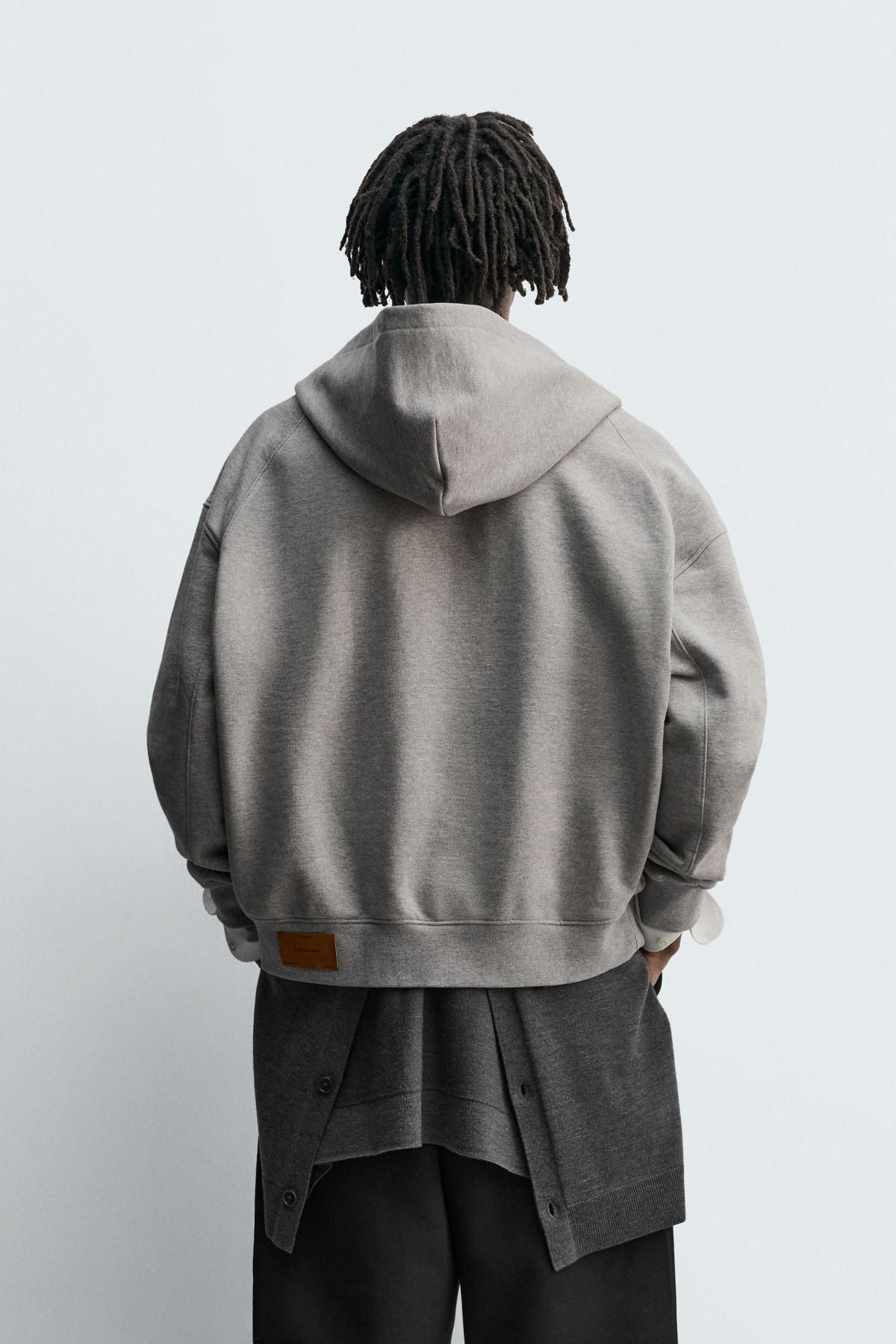 자라 그레이 라벨 집업 후드 스웨트셔츠 4393/317 GREY MARL - 상세 이미지 4