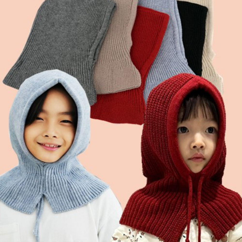 유아 넥워머 아동 니트 겨울 봄 가을 따뜻한 방한 바라클라바 목도리 머플러 귀마개 모자 - 상품 이미지