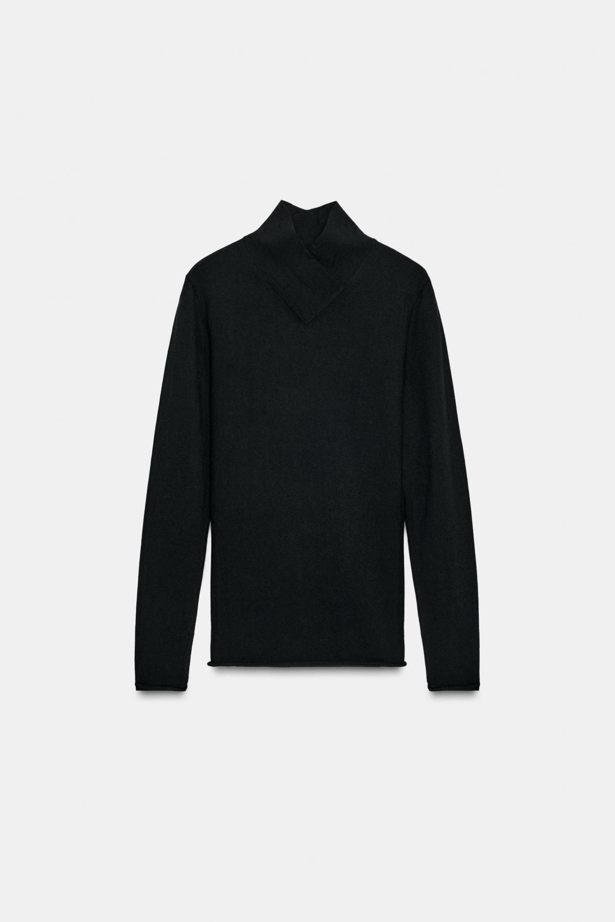 자라 울 크로스 하이넥 니트 스웨터 2893/194 BLACK - 메인 이미지