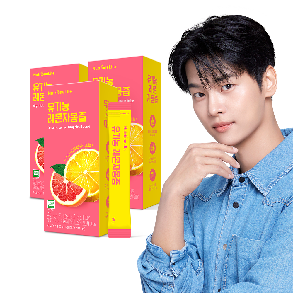 뉴트리원 유기농 레몬 자몽즙 3박스 총 42포 NFC 착즙 레몬수 - 상품 이미지