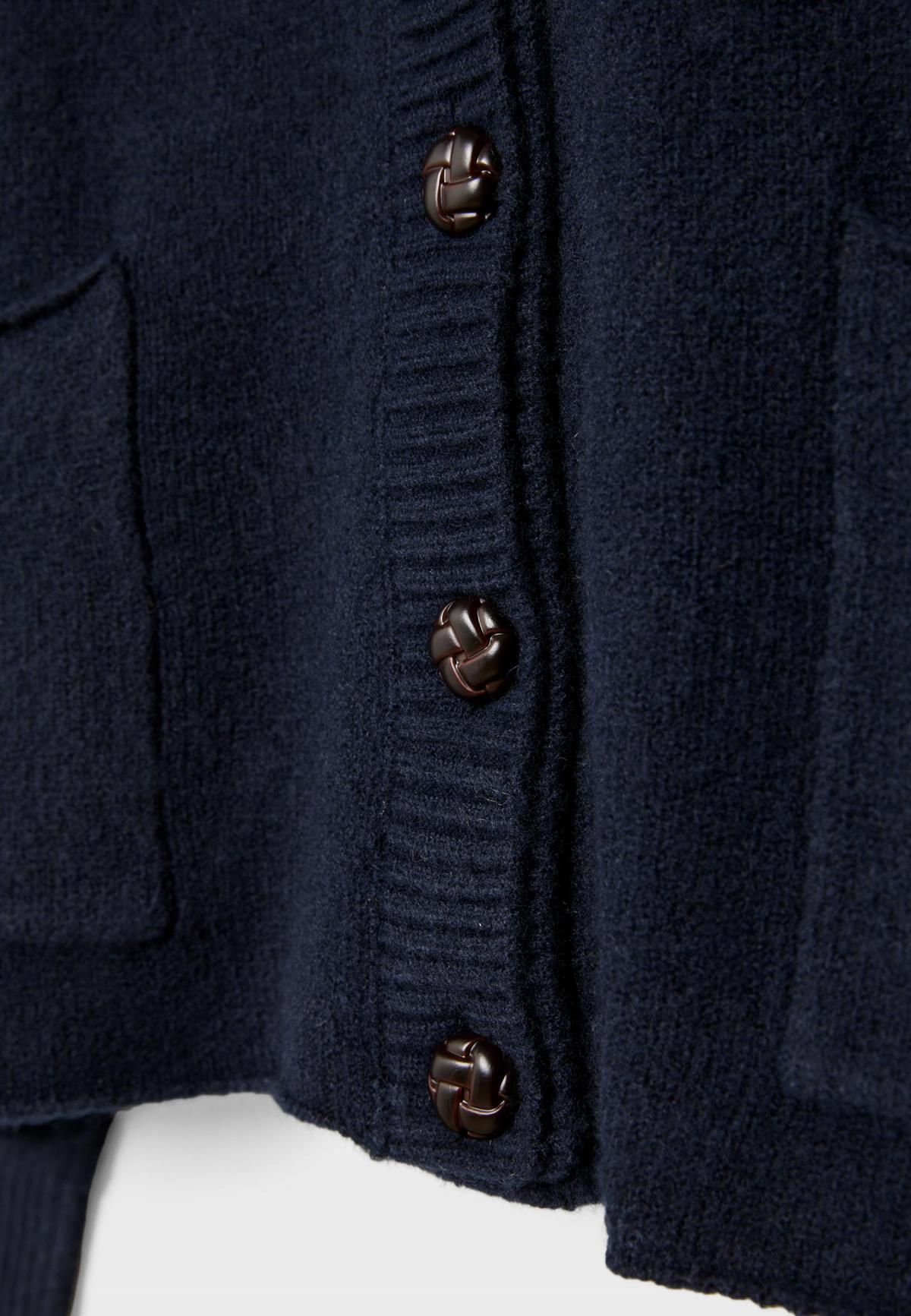 스트라디바리우스 브이넥 니트 가디건 레이어드 카라 5134/411 NAVY BLUE - 상세 이미지 3