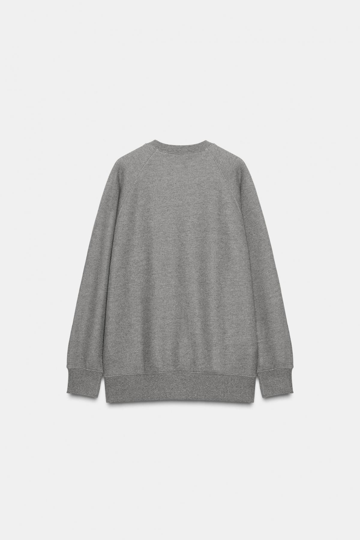 자라 오버사이즈 립 스웨트셔츠 3199/807 GREY MARL - 상세 이미지 5
