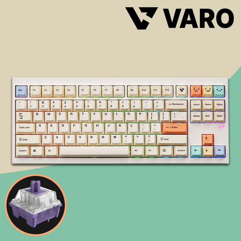 VARO V87 귀여운 무선키보드 파스텔, HMX 베리페리축, 45g - 메인 이미지