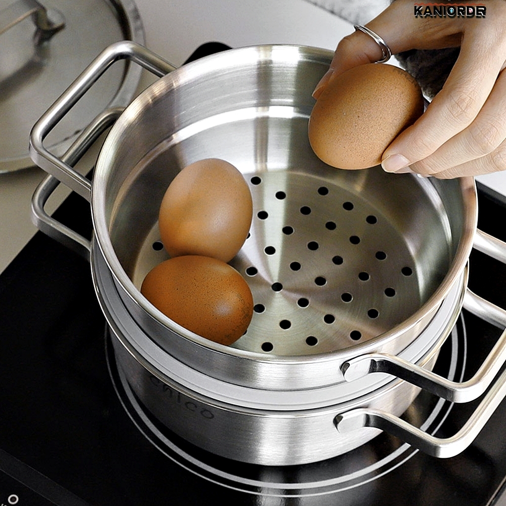 미니 소형 찜기 가정용 스텐 1인 찜 냄비 야채 고구마 인덕션 찜통 16cm - 상품 이미지
