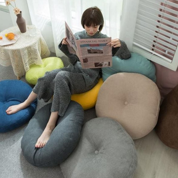 인테리어 원형 방석 푹신한 베란다 방석 42cm 47cm 거실 좌식 - 메인 이미지