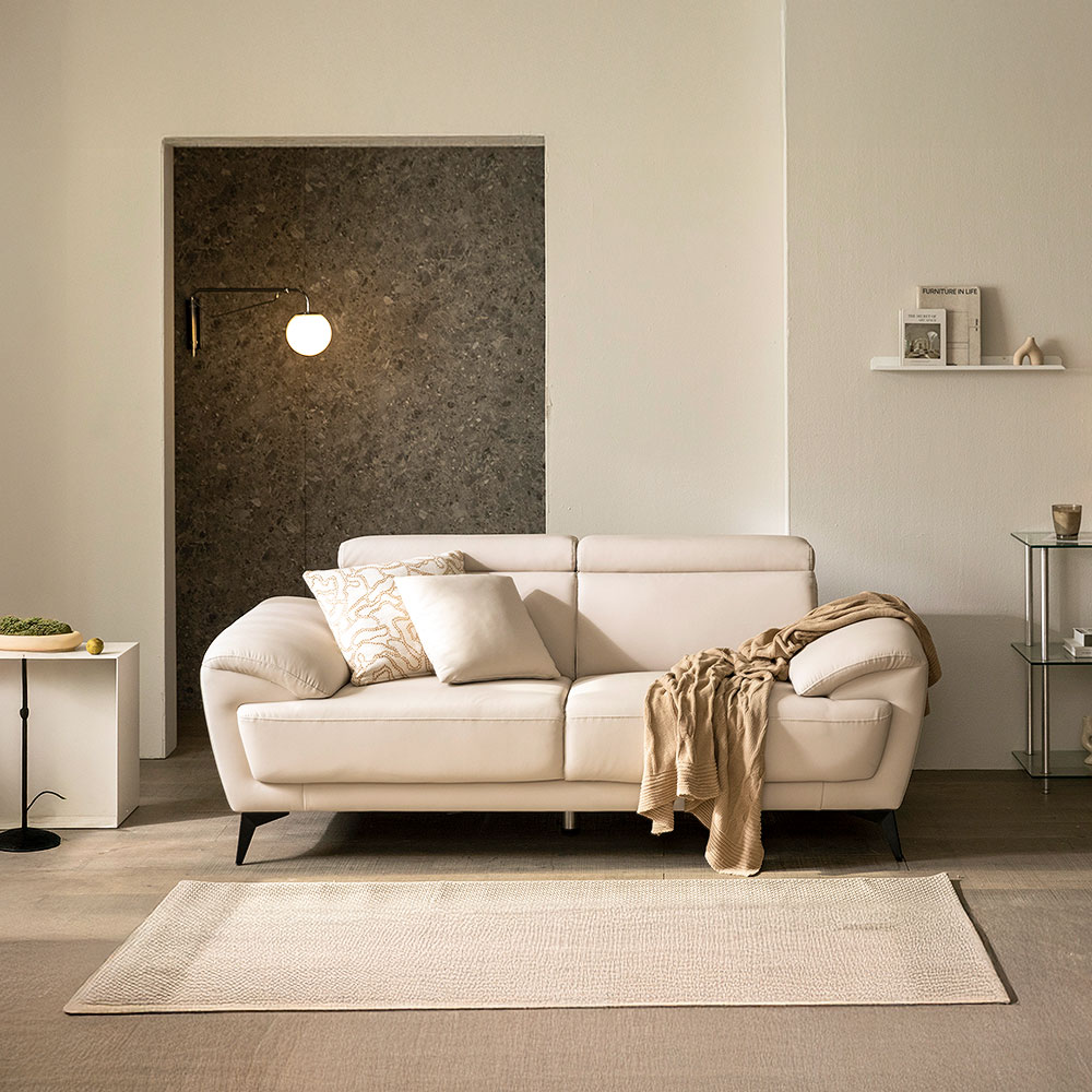 장인가구 두두 비건 실리콘 레더 틸팅 헤드레스트 3인용 가죽 소파