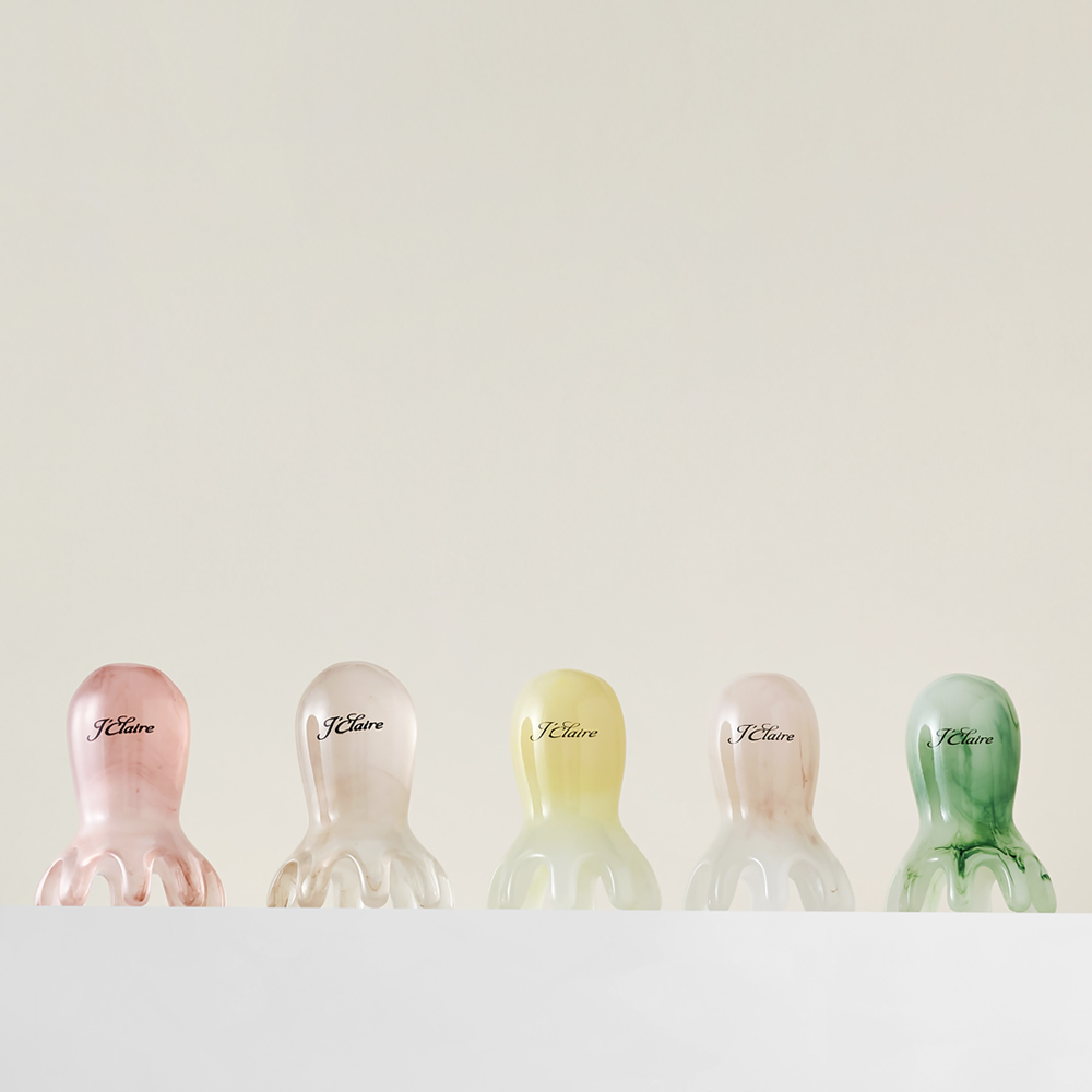 1+1 제이끌레르 문어 두피 괄사 마사지기 머리 지압 마사지 승모근 빗 림프 순환