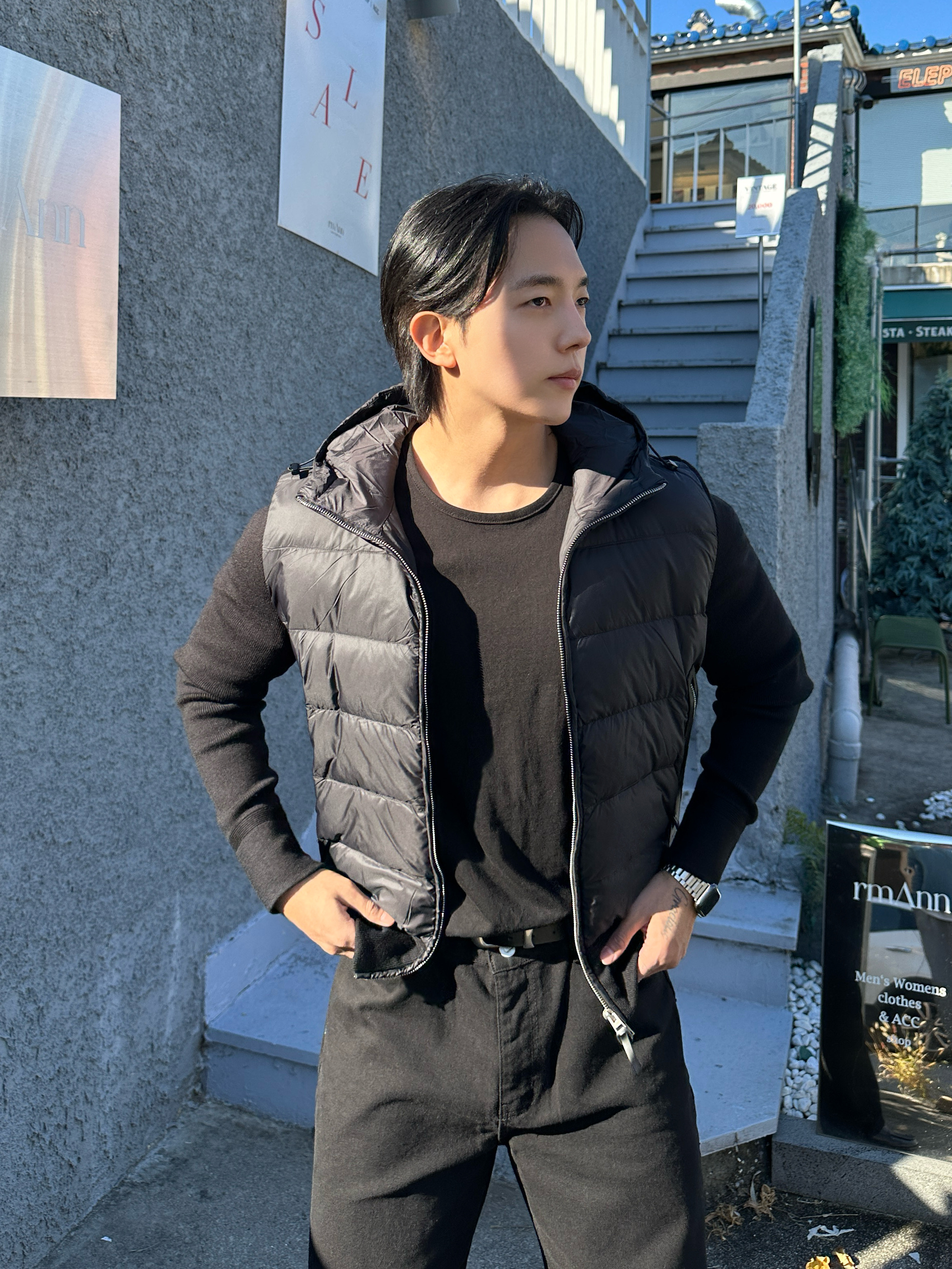 남자니트패딩 경량패딩 덕다운 남자겨울점퍼 - 상세 이미지 3