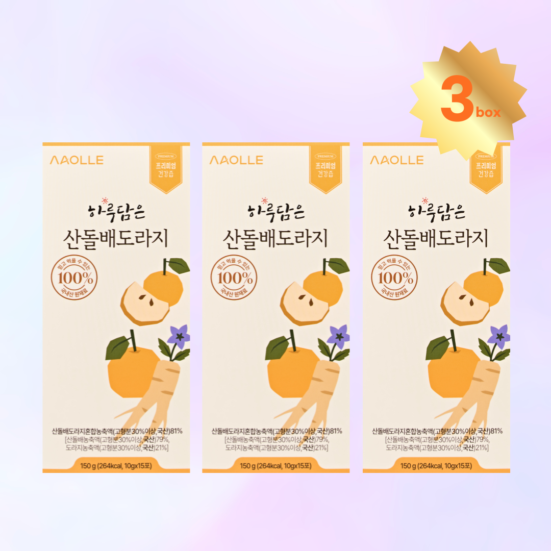 하루담은 산돌배도라지 스틱 산돌배즙 어린이 면역 온가족 15포, 3개 제품 이미지