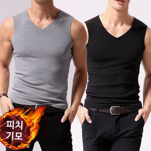 기능성 남성 보온 런닝 베이직 남성 피치 기모 런닝 따뜻한 - 상품 이미지