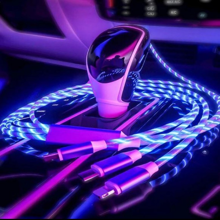 led usb 케이블 3in1 충전 자석 c타입 5핀 아이폰 선 - 상품 이미지