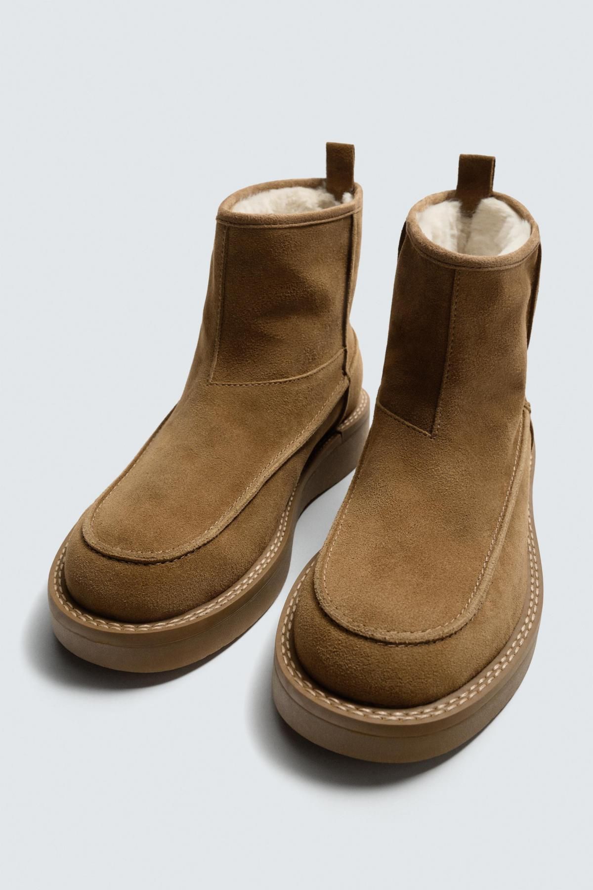 자라 프리미엄 스웨이드 앵클부츠 2045/620 BEIGE - 상세 이미지 2