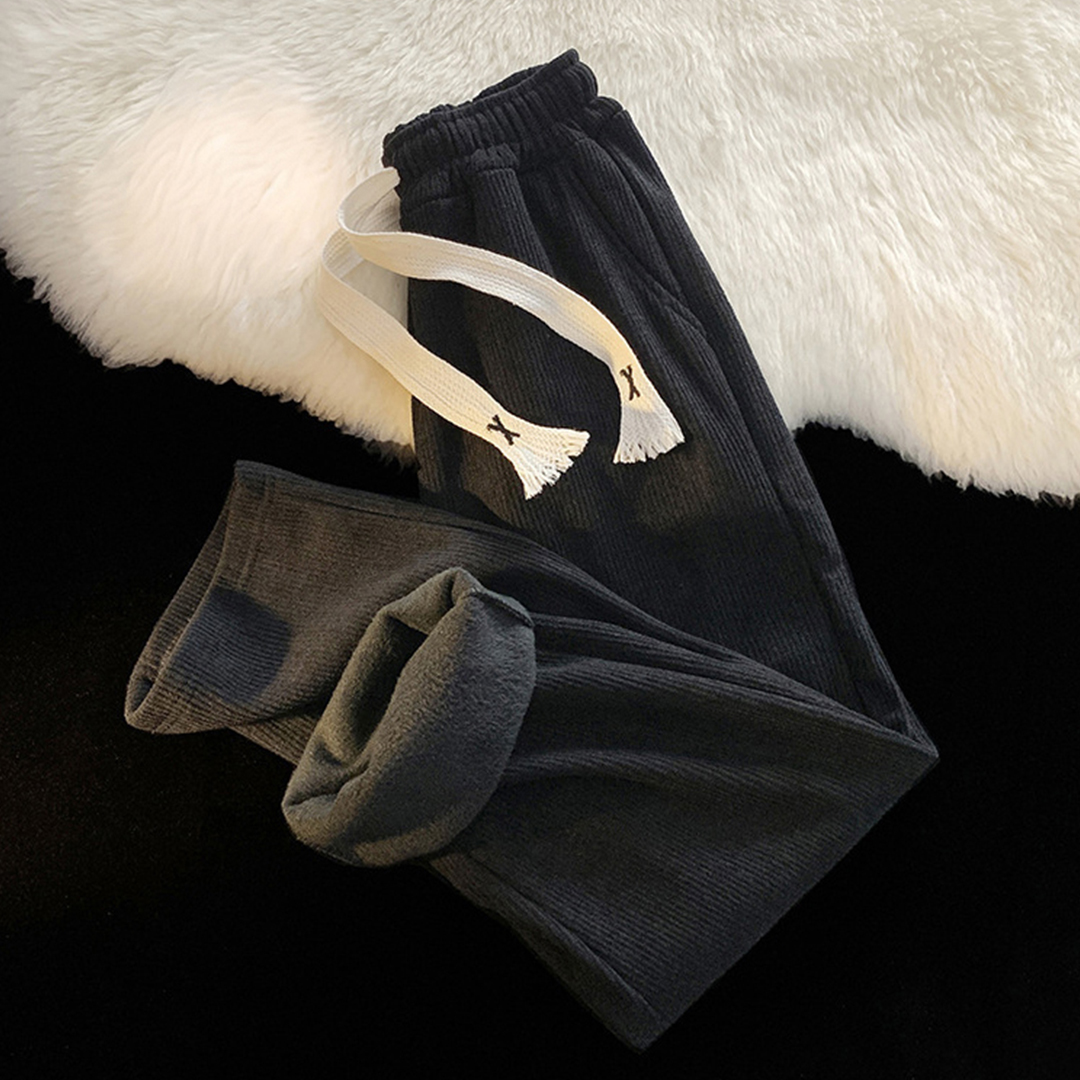 남자 기모 바지 루즈핏 일자 두꺼운 겨울 밴딩 팬츠 XL 3XL 이미지 7