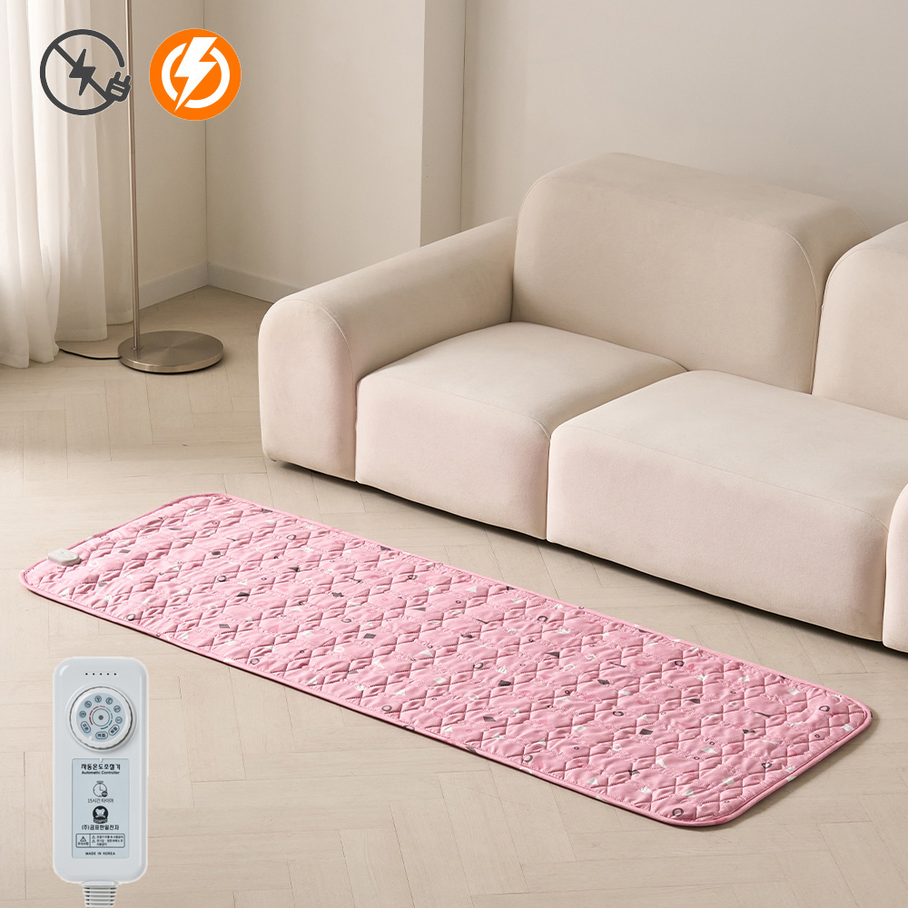 곰표 한일 전기요 탄소매트 워셔블 무자계 2인용 보니 핑크 더블