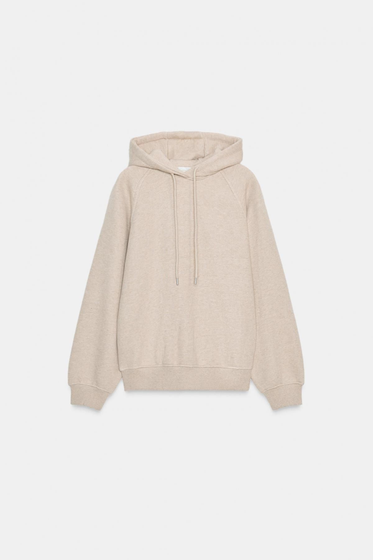 자라 오버핏 베이직 후드 스웨트셔츠 3199/806 BEIGE MARL - 메인 이미지