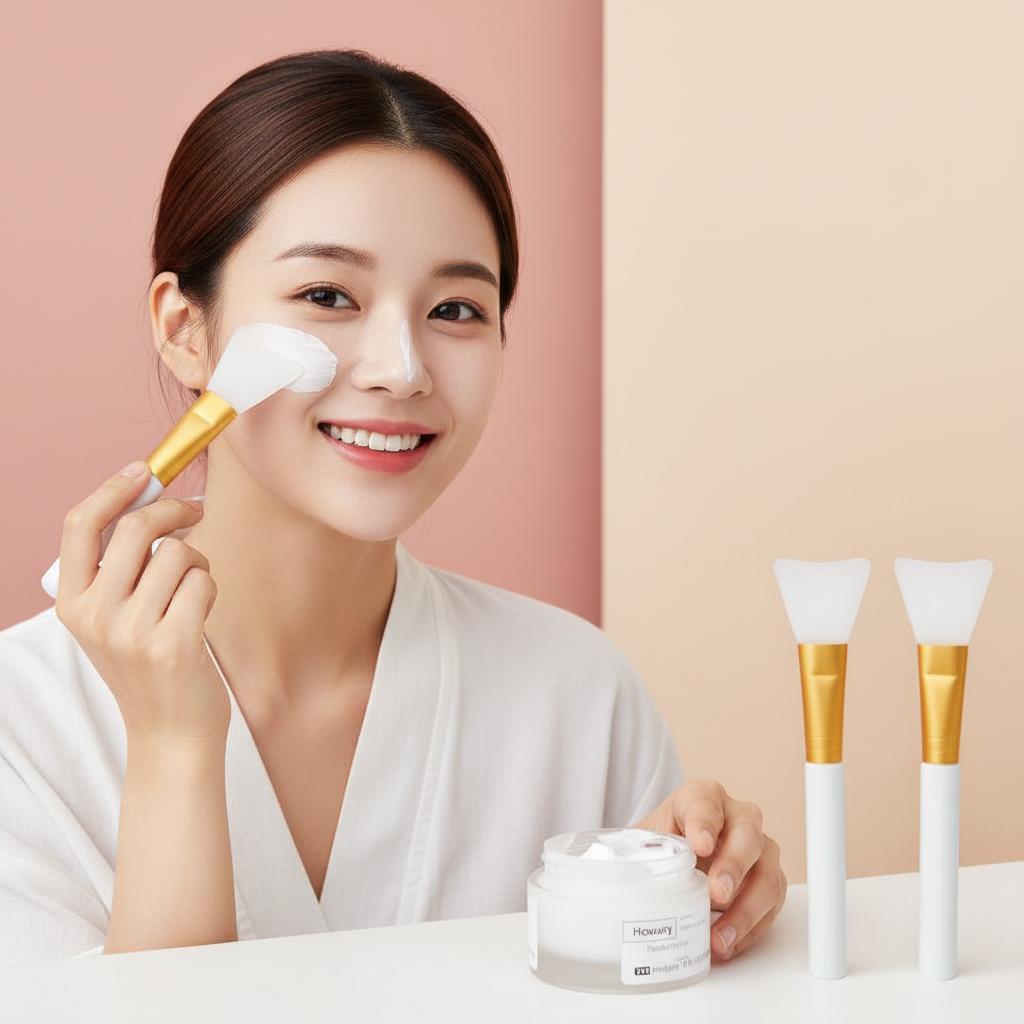 실리콘 모델링 팩 얼굴 화장품 펴바르는 주걱 브러쉬 - 상품 이미지