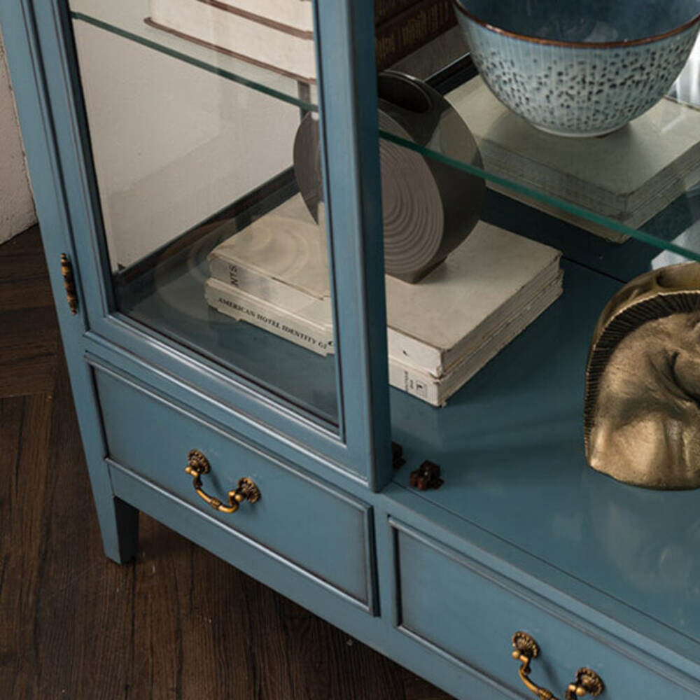 까사홈 디올 블루밍 엔틱 유리 장식장