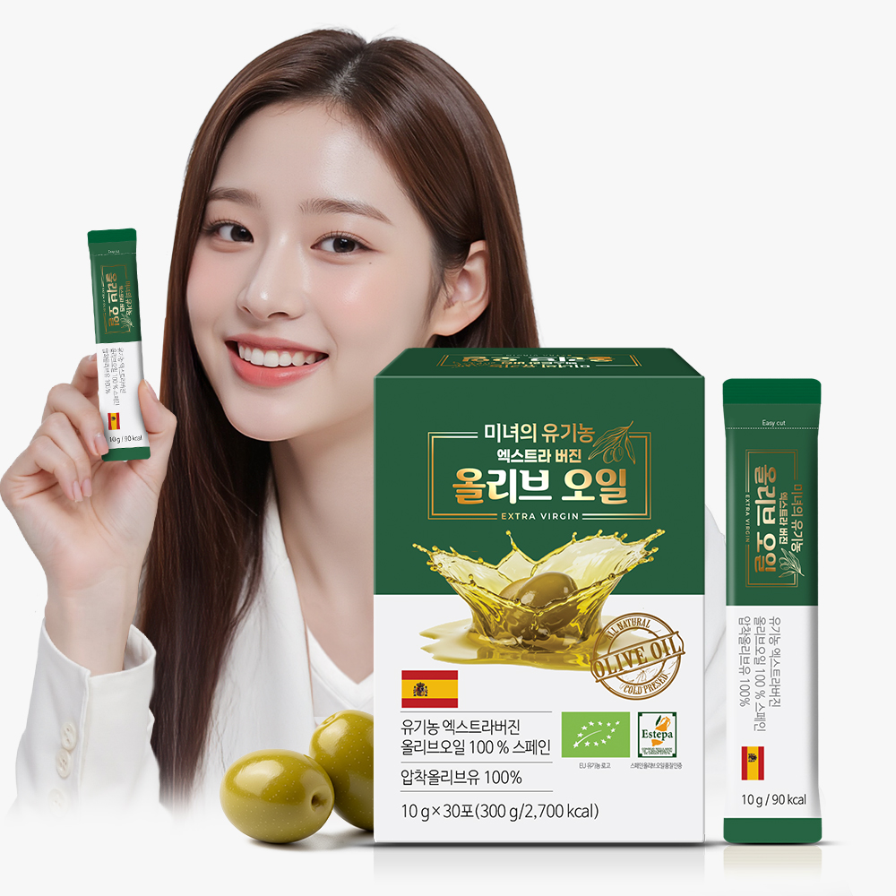미녀의 유기농 올리브오일 스틱 엑스트라버진 냉압착 스페인산 올레샷 30포, 1개 - 메인 이미지