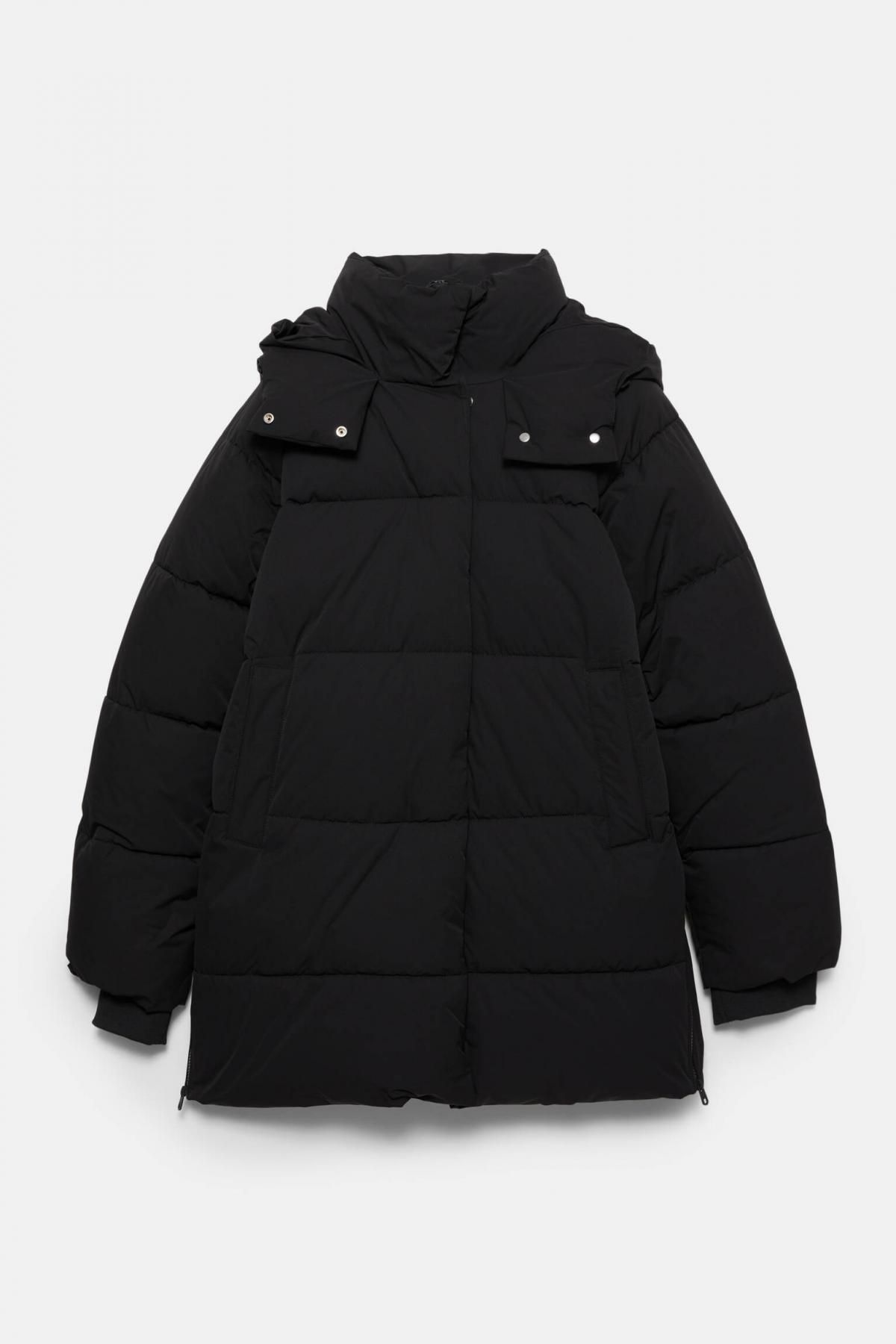 풀앤베어 테크니컬 하이넥 후드 숏 패딩 재킷 7701/346 BLACK - 메인 이미지