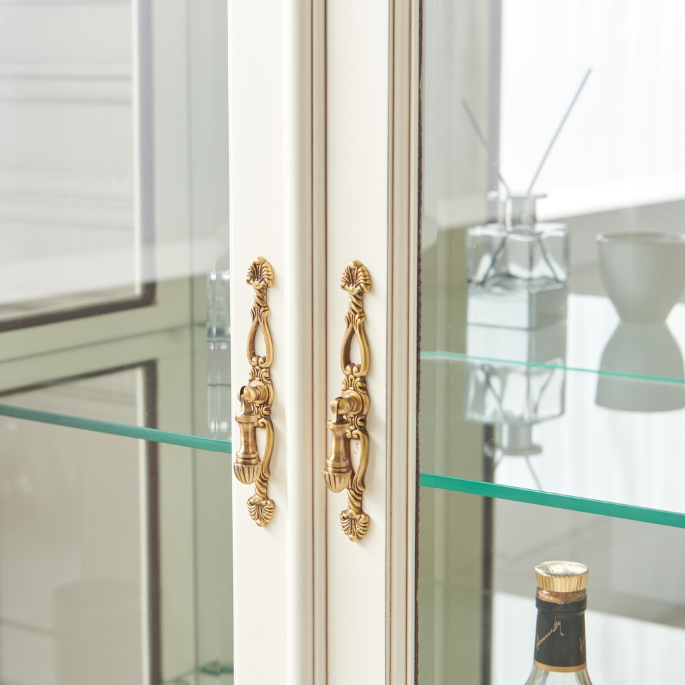 까사홈 헤이미 아이보리 엔틱 유리장식장