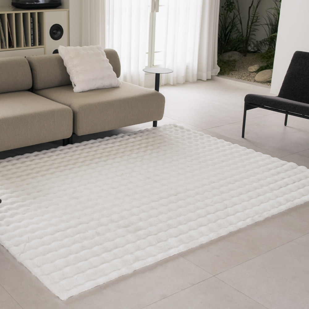 몽글몽글 고밀도 밍크 라떼 극세사 러그 밀크, 150x200