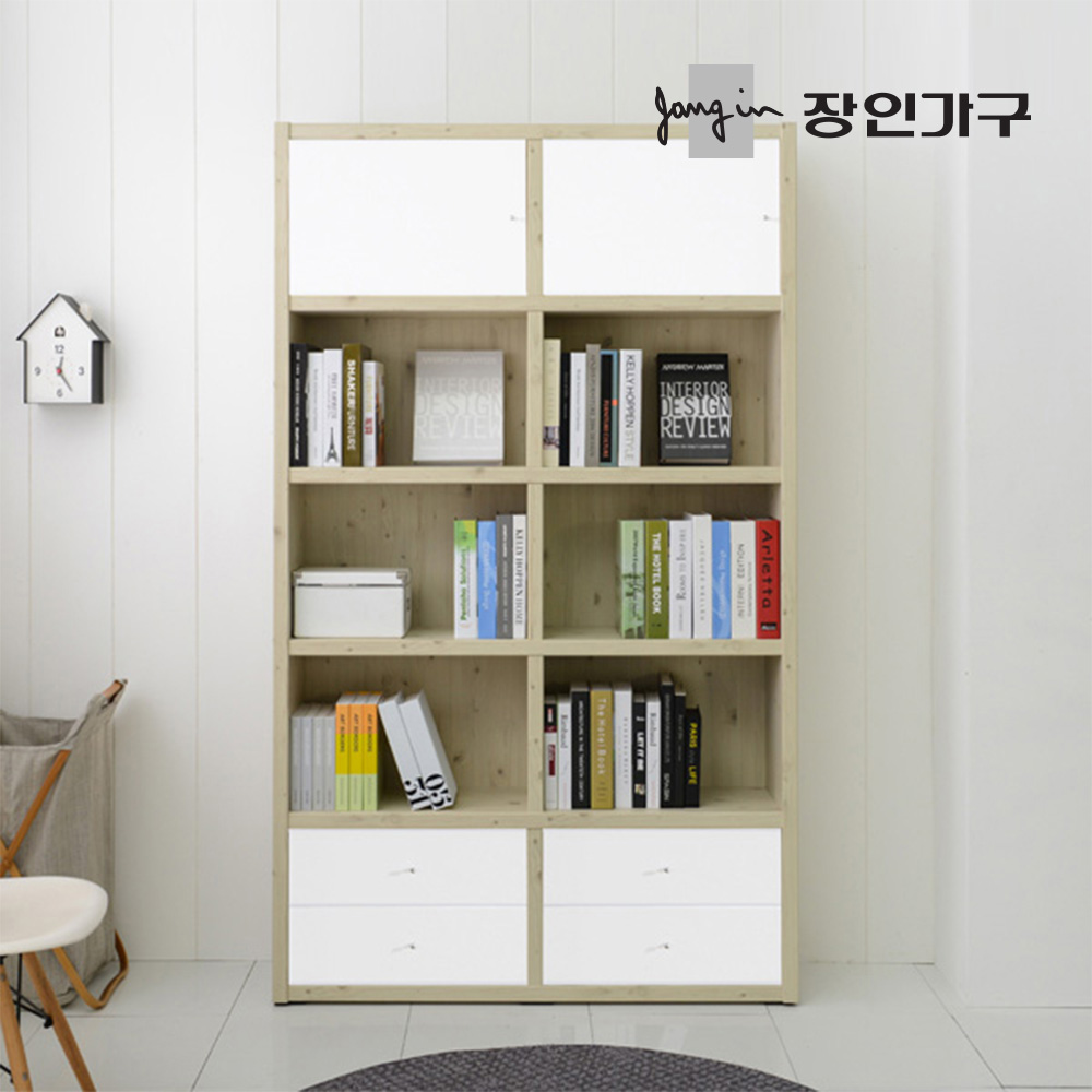 장인가구 델보 1200 5단 콤비 책장A - 메인 이미지