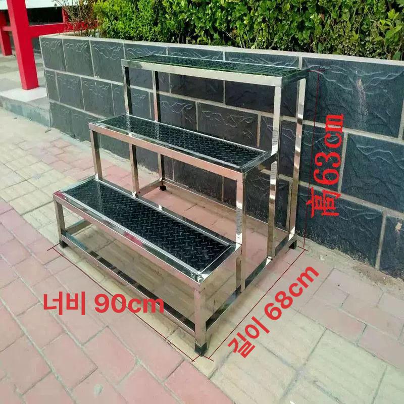 3단 계단 사다리 무대 창고 디딤대 스테이지 발받침 검정 3층 40x68x63 - 상세 이미지 3