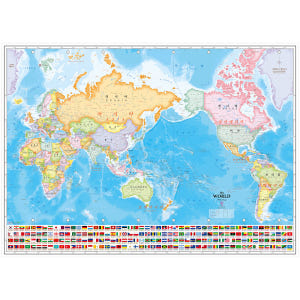 세계지도 국기 코팅 110 x 78cm - 대형 어린이 세계여행 한글 포... 실사용 후기 | 효과 있을까? - 상품 이미지 1