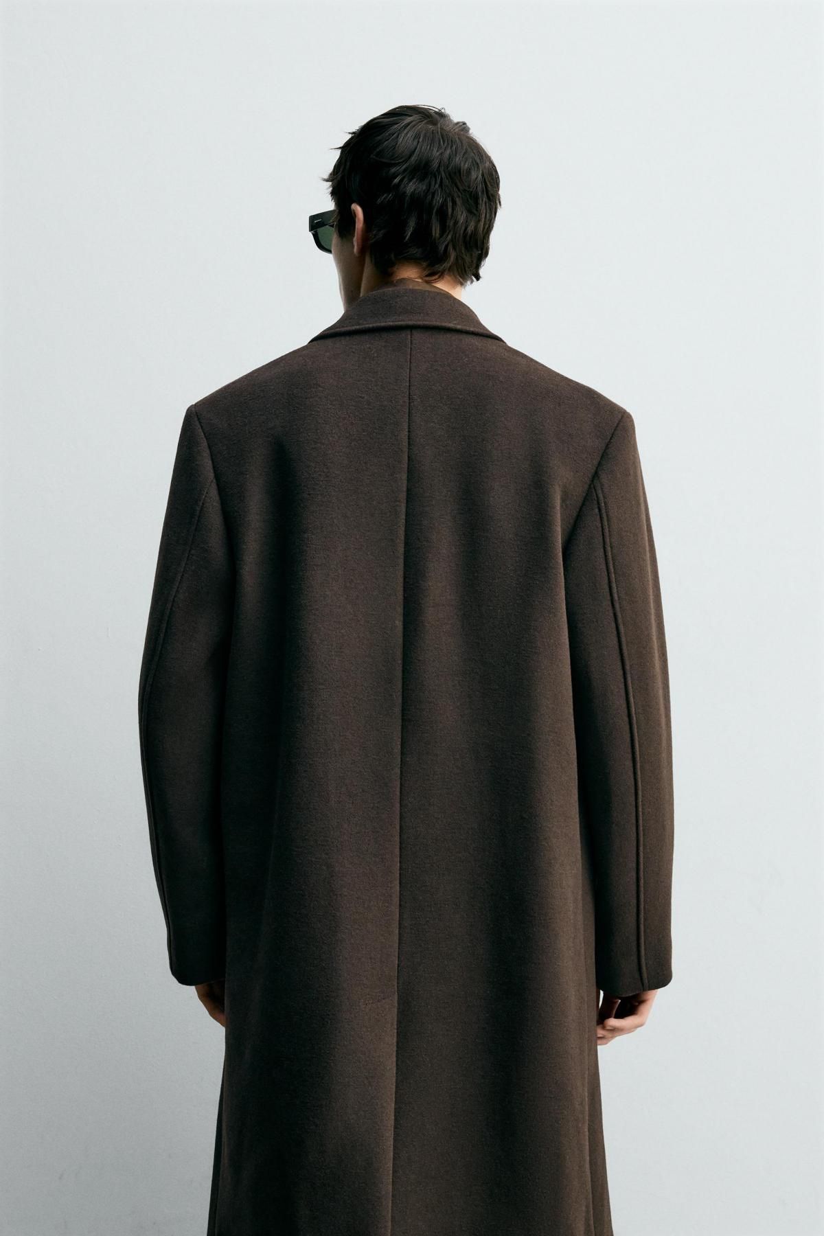 자라 울 캐시미어 더블 코트 5854/309 BROWN - 상세 이미지 4