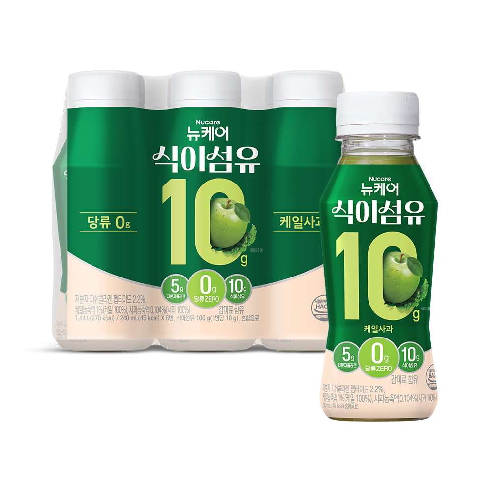 뉴케어 식이섬유 10g 케일사과맛 240ml, 6개 - 상품 이미지
