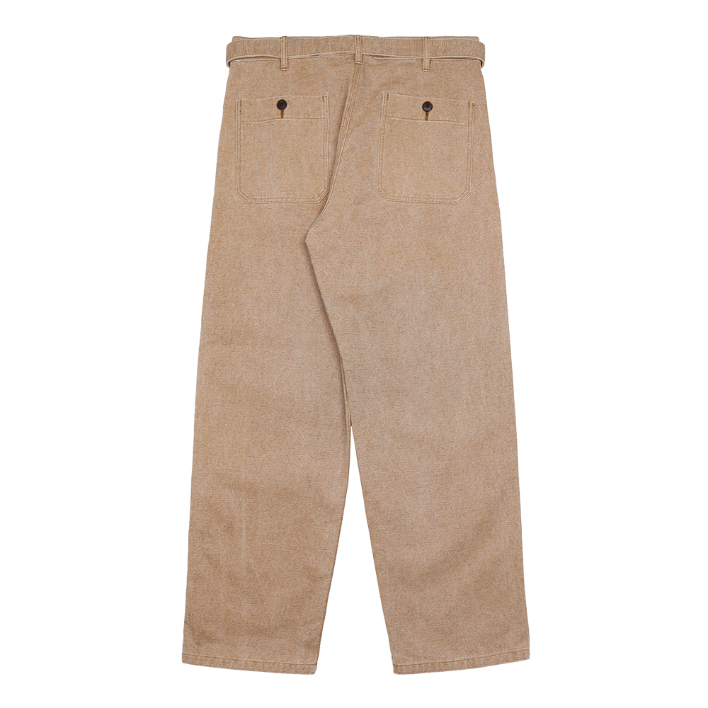 오라리 여성 워시드 오가닉 코튼 캔버스 벨티드 팬츠 A24AP03HG LIGHTBROWN - 상세 이미지 2