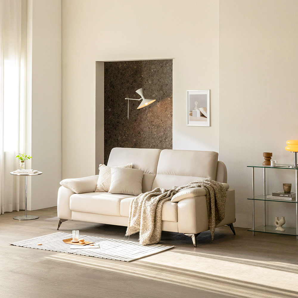 장인가구 두두 비건 실리콘 레더 하이백 3인용 가죽 소파