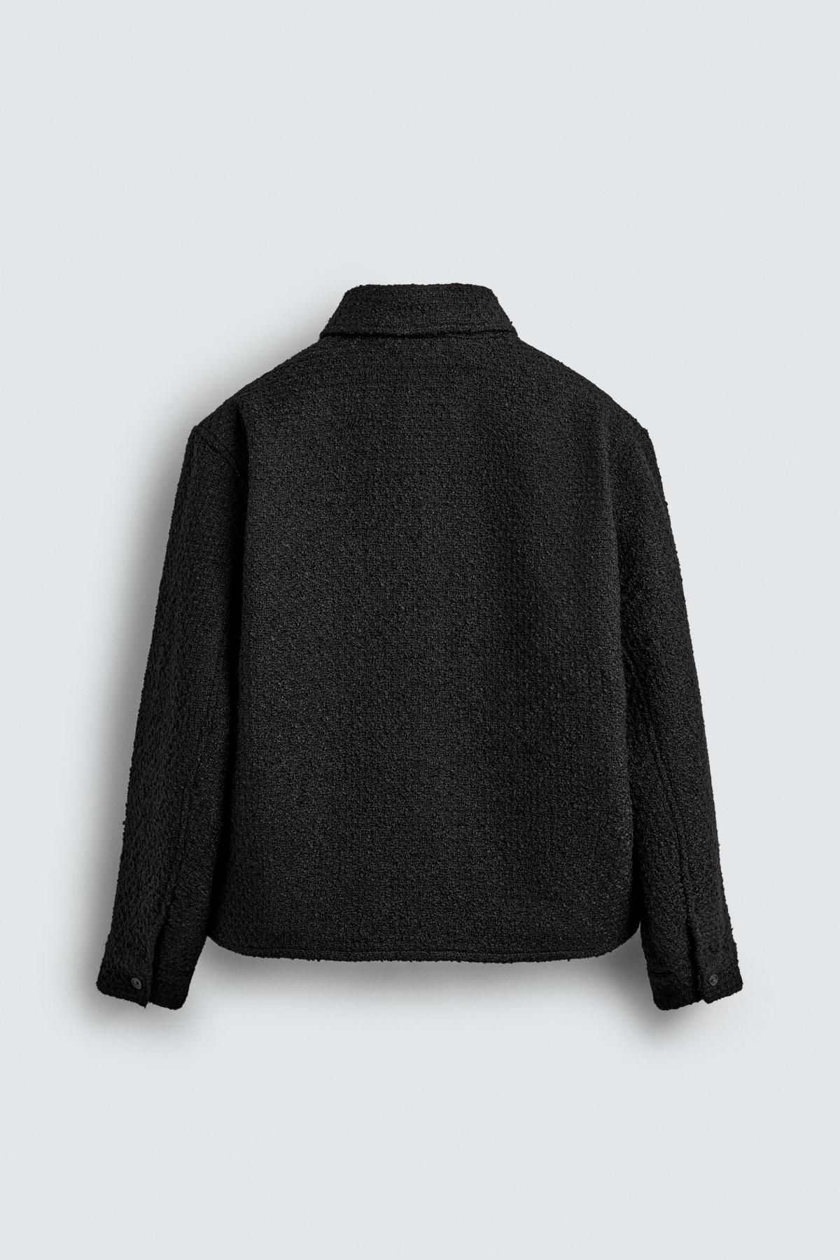 자라 테크니컬 텍스처 포켓 오버셔츠 7380/110 BLACK 이미지 8