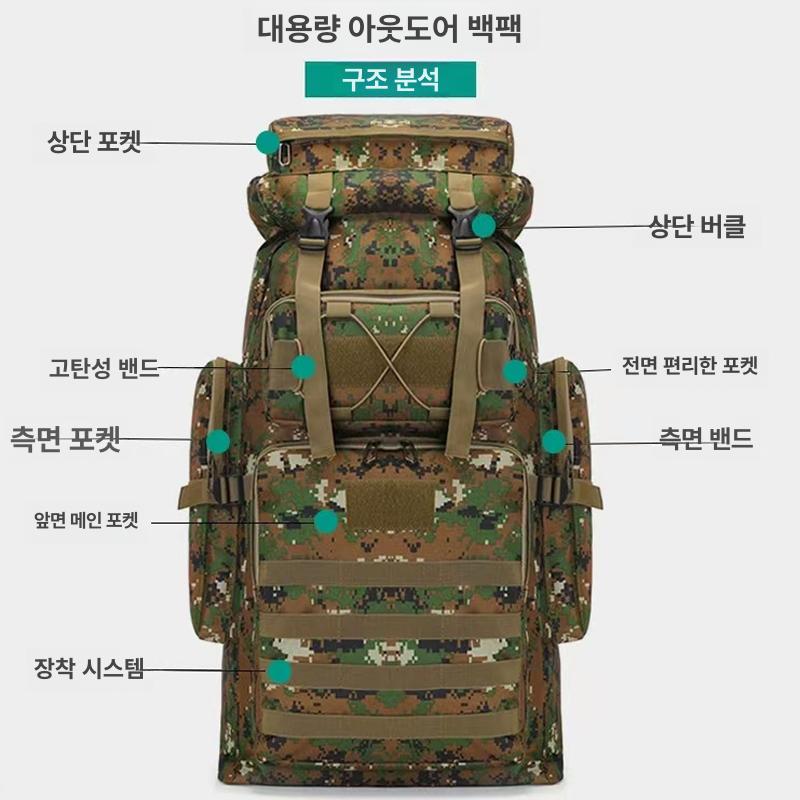 심마니 가방 나물 버섯 산나물 대용량 꾼 백팩 고사리 배낭 채집 80L 다크나이트 56-75L - 상세 이미지 5