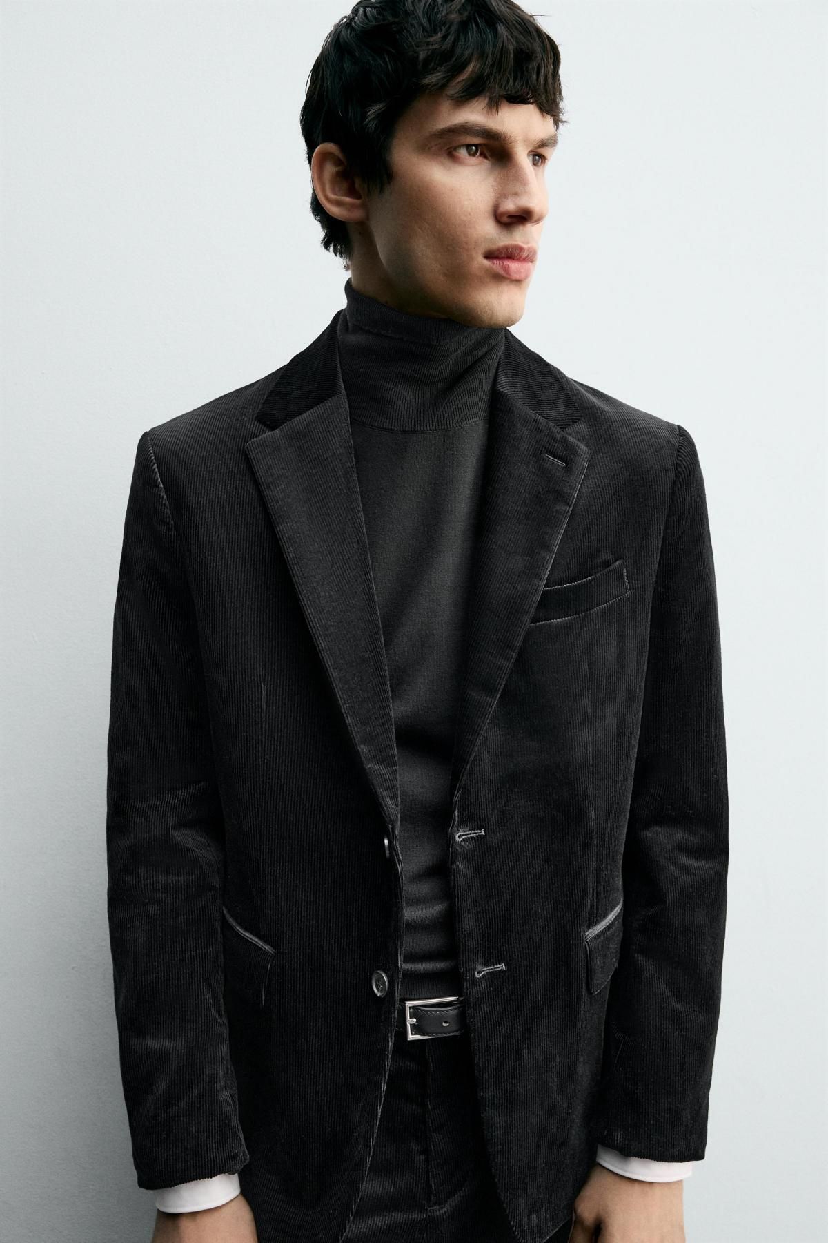 자라 코듀로이 테일러드 블레이저 5937/485 BLACK 이미지 6