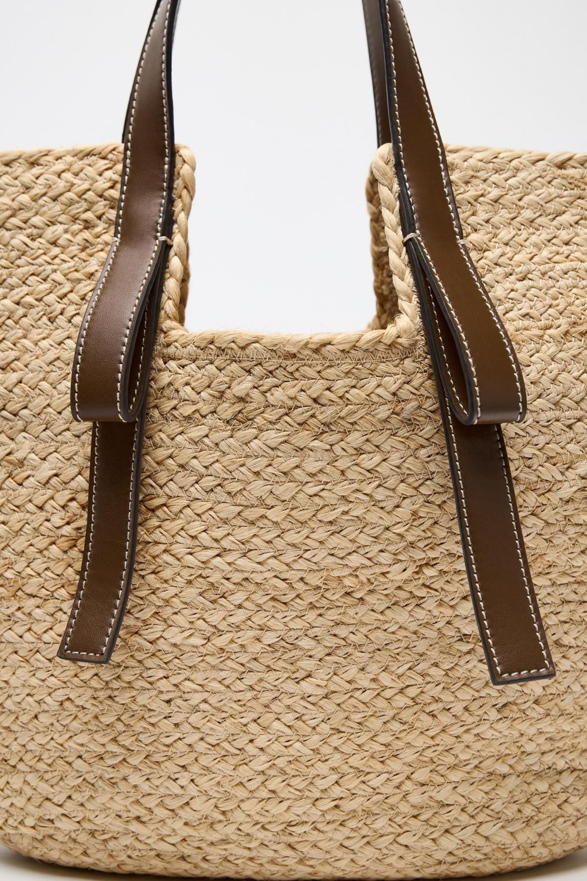 자라 내추럴 라탄 BRAIDED 쇼퍼백 6881/510 DARK TAN - 상세 이미지 3