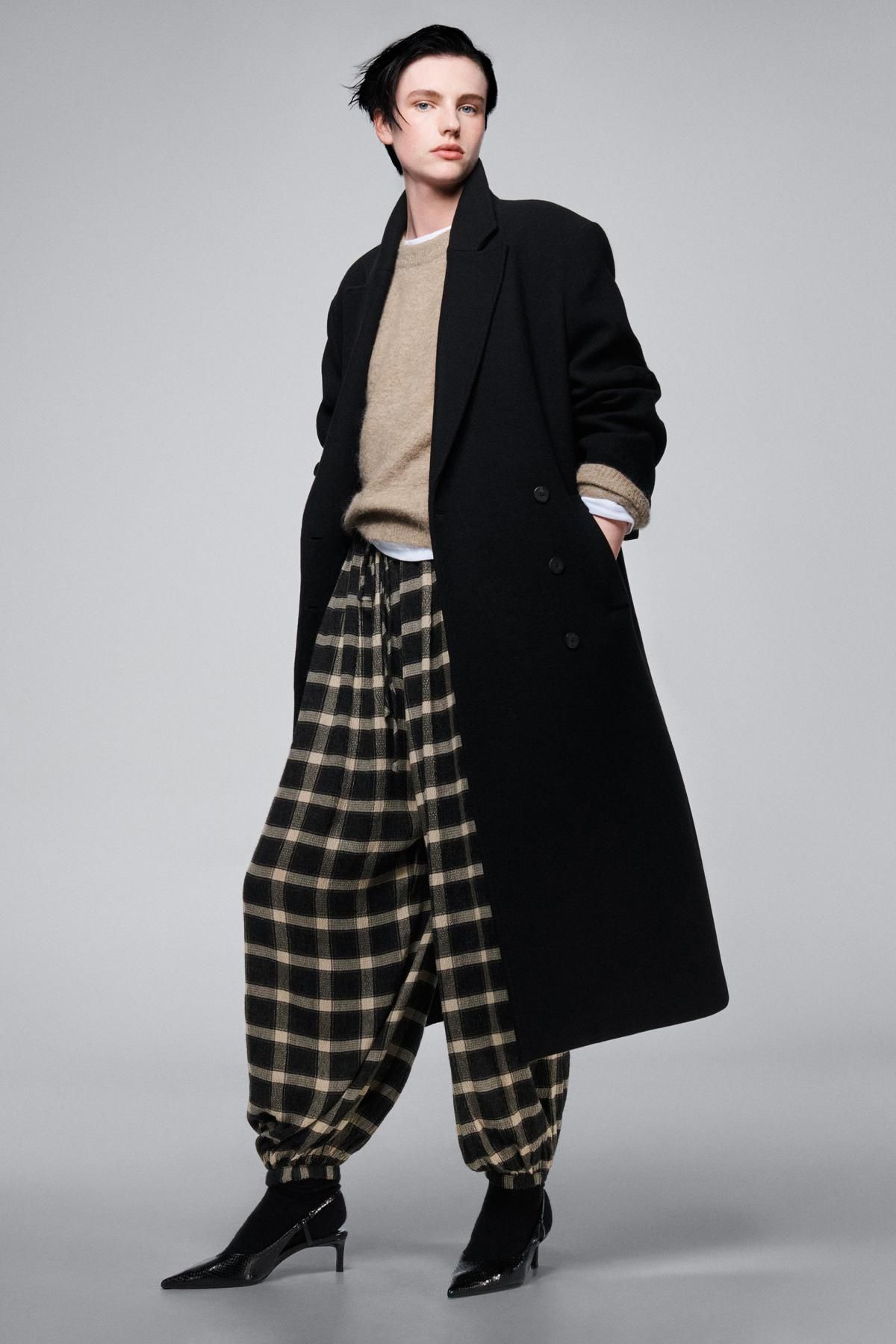 자라 체크 조거 벌룬 팬츠 밴딩 9479/282 BLACK / ECRU - 상세 이미지 2