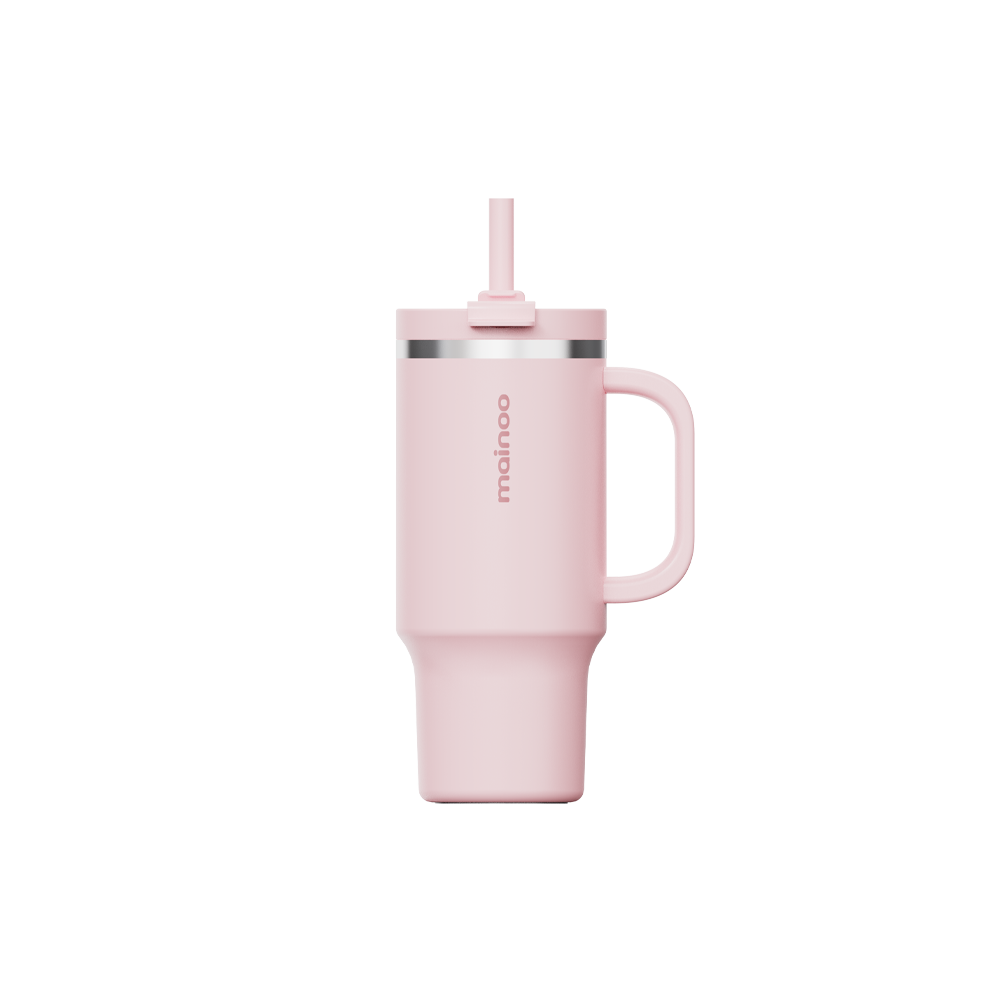 마이누 텀블러 빨대 대용량 손잡이 가벼운 보온보냉 473ml, 레몬쉬폰 이미지 7